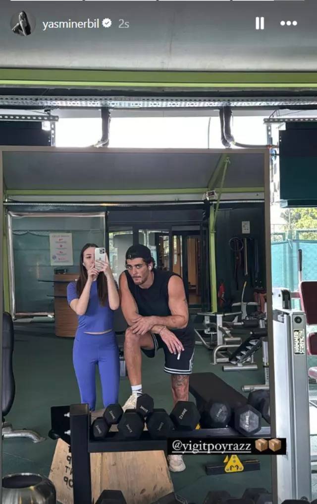 Yasmin Erbil sevgilisi Yiğit Poyraz'la spor salonundan pozları sosyal medyayı salladı 5