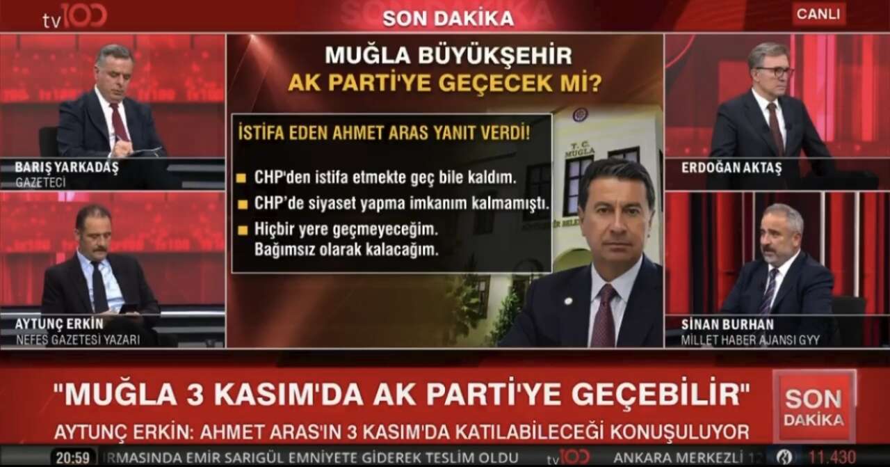 Muğla’da Ahmet Aras’ın AK Parti’ye Geçişi ve Eşiyle İlgili İddia TV100’de Gündem Oldu 1
