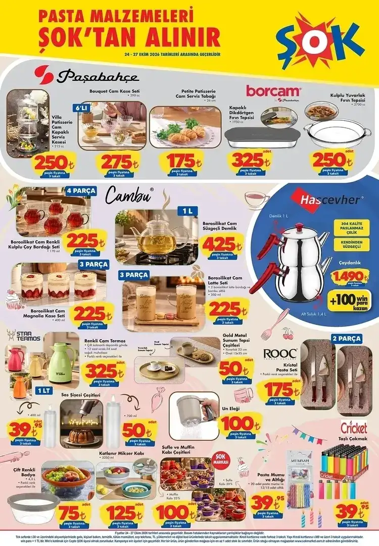 ŞOK’ta Şok Fiyatlarla Mutfak Eksiklerinizi Tamamlayın Borcam Fırın Tepsisi: 250 TL 2