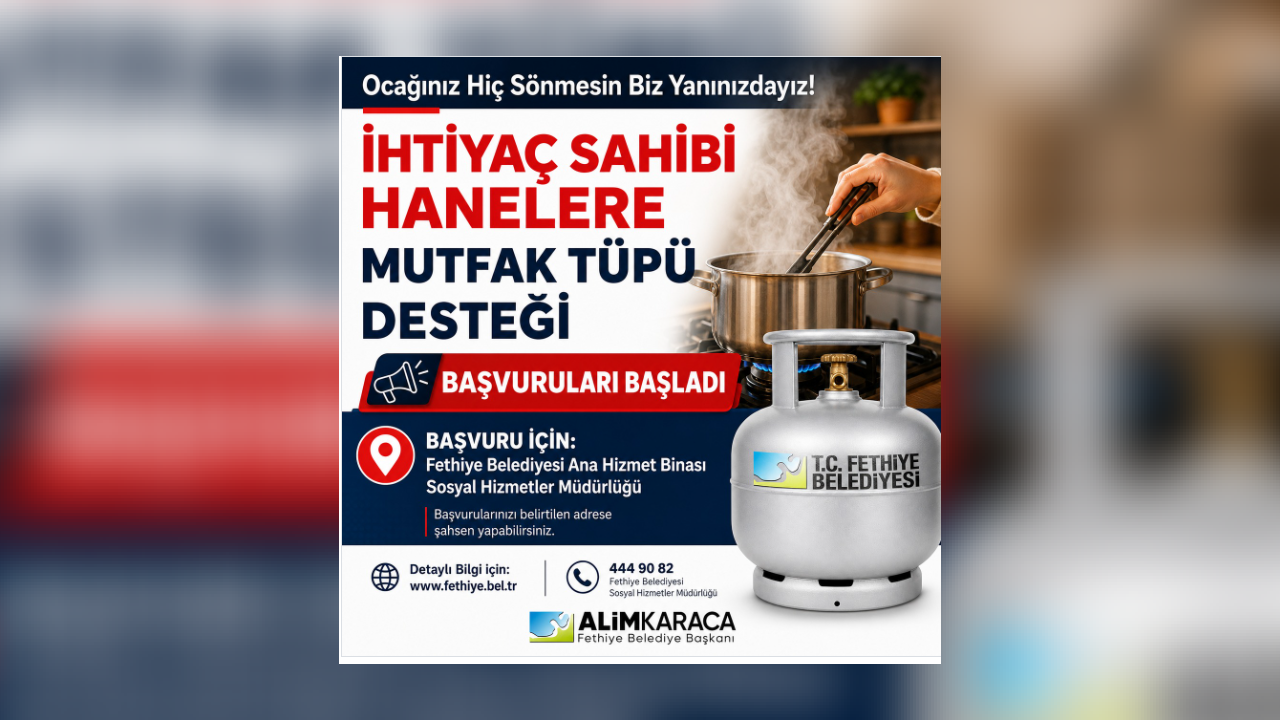 Muğla’da İhtiyaç Sahibi Ailelere Mutfak Tüpü Desteği Yardımı Başladı