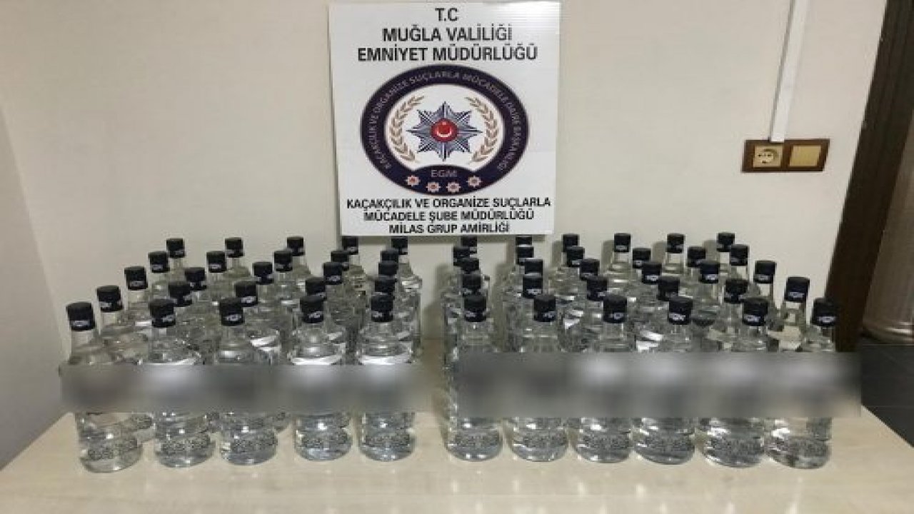 Milas'ta 51 şişe kaçak içki ele geçirildi