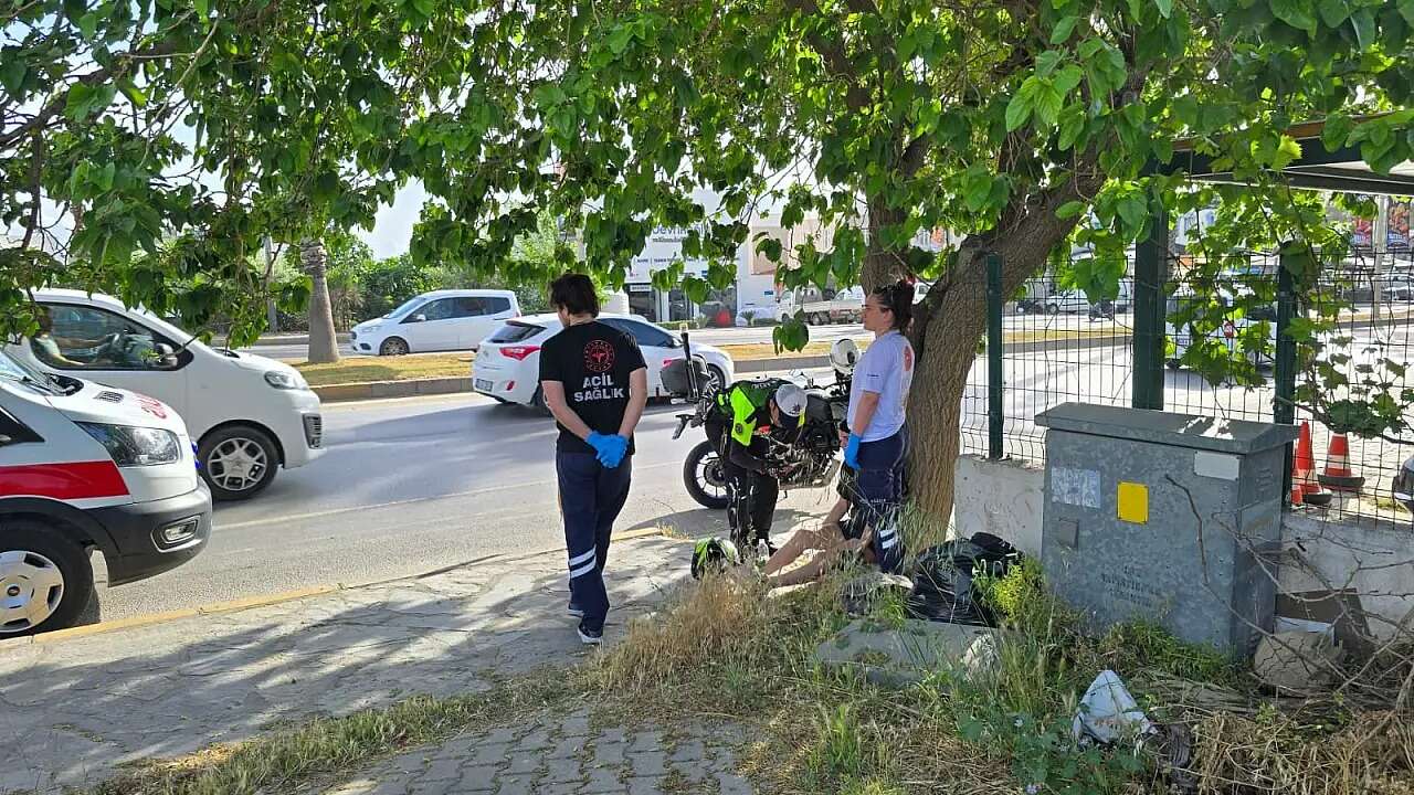 Muğla’da Ani Fren Yapan Motosiklet Sürücüsü Kazada Yaralandı