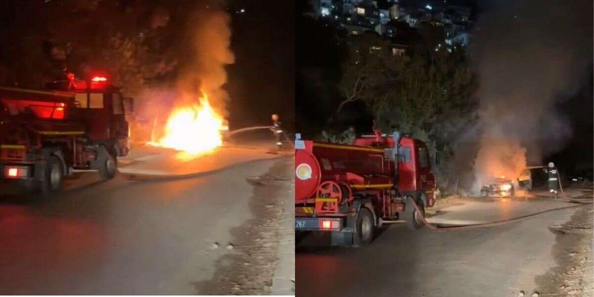 Muğla'da Park Halindeki Otomobil Alev Alev Yandı