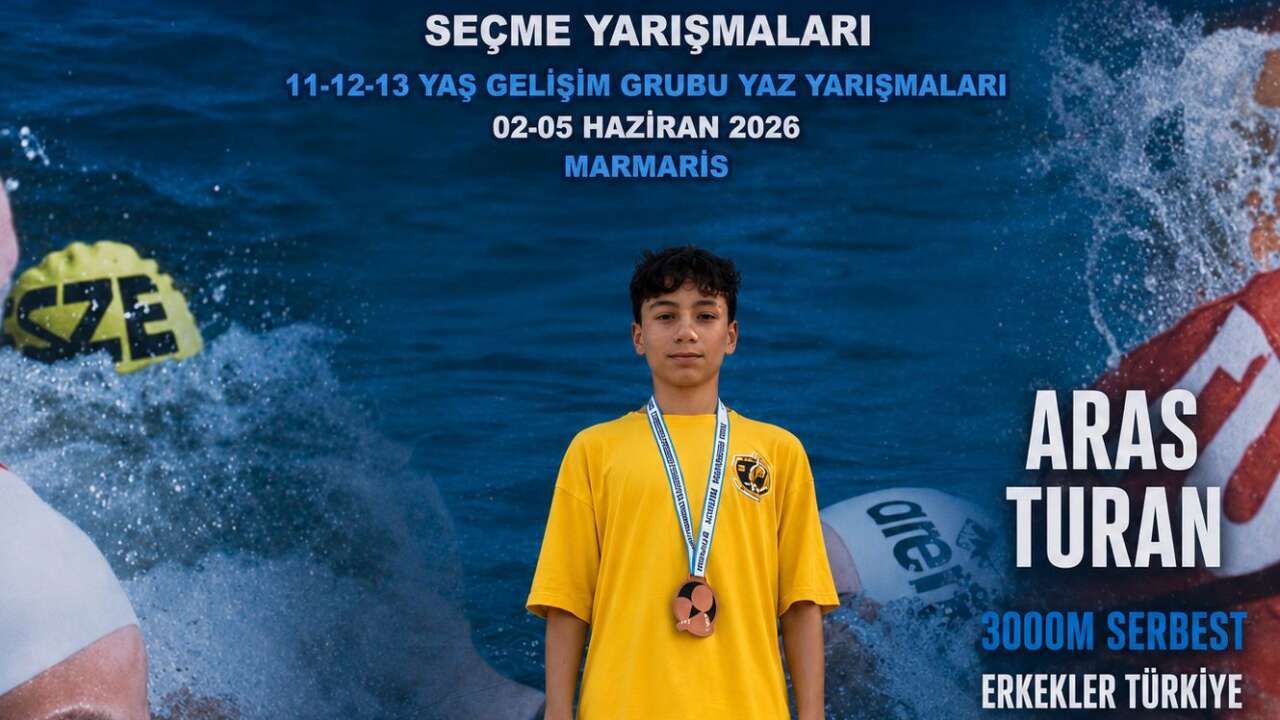 Muğlalı Yüzücü Aras Turan Açık Su Yüzmede Türkiye Üçüncüsü Oldu, Milli Takıma Seçildi