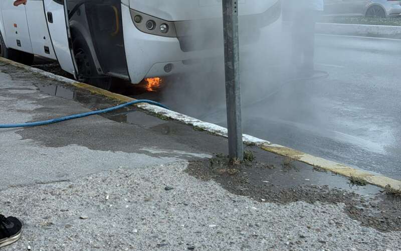 Muğla'da Minibüs Yangını
