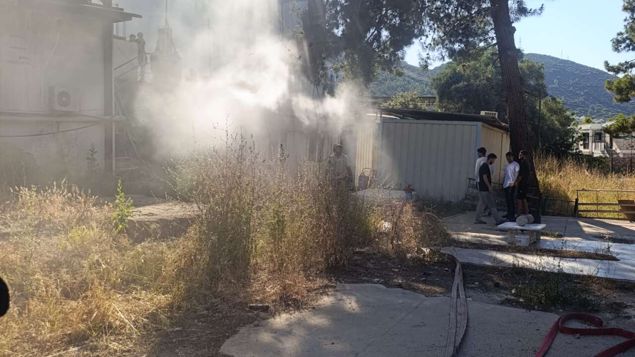 Bodrum'da İşçi Konteynerinde Yangın
