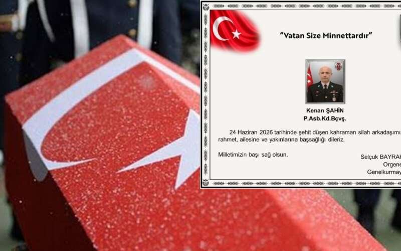 Şehit Ateşi Yürekleri Dağladı: Fırat Kalkanı Bölgesinde Rahatsızlanan Astsubay Kenan Şahin Şehit Oldu