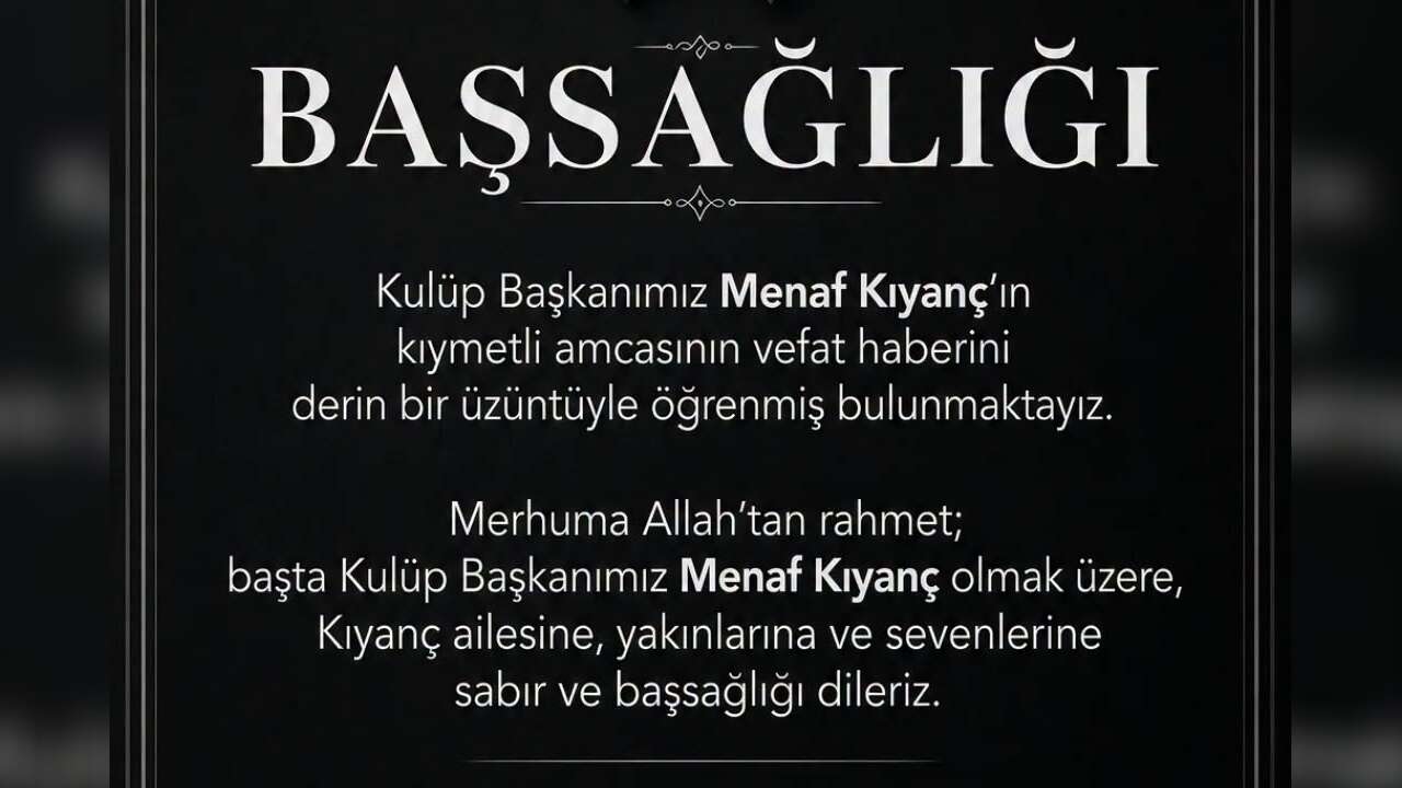 Muğlaspor Kulüp Başkanı Menaf Kıyanç'ın Acı Günü