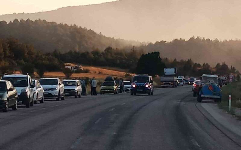 Orman Alevlere Teslim Oldu: Karayolu Trafiğe Kapatıldı