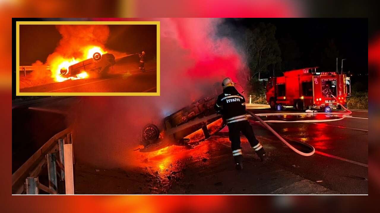 Seydikemer'de Kaza Yapan Otomobil Alev Alev Yandı: 2 Yaralı