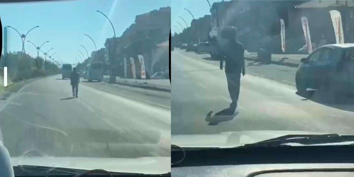 Yatağan’da Trafiği Hiçe Saydı, Yolun Ortasında Yürüdü