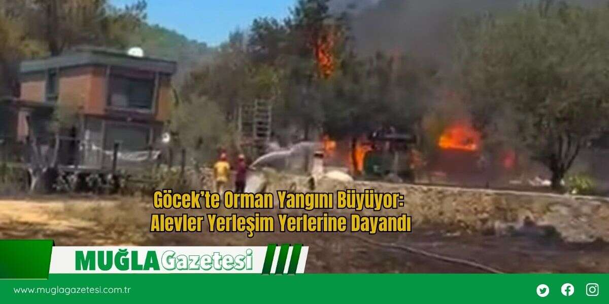 Göcek’te Orman Yangını Büyüyor: Alevler Yerleşim Yerlerine Dayandı