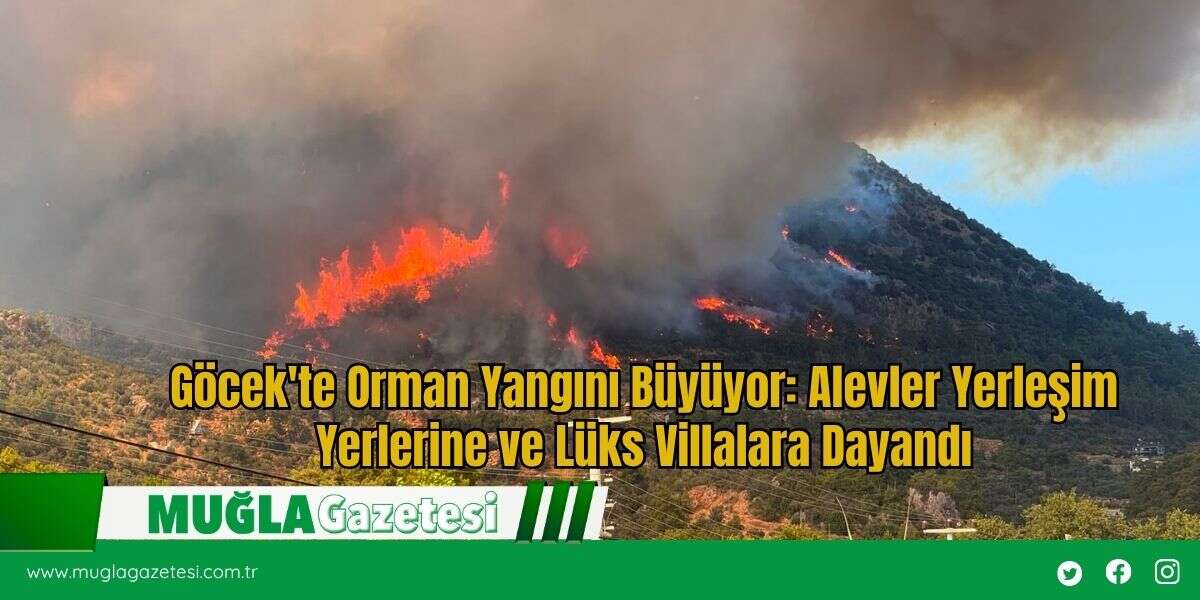 Göcek'te Orman Yangını Büyüyor: Alevler Yerleşim Yerlerine ve Lüks Villalara Dayandı