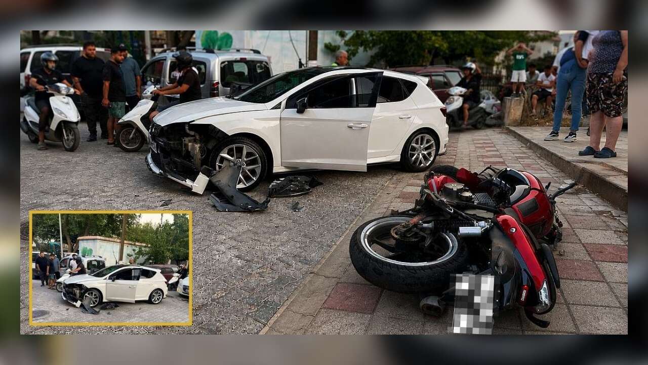 Muğla'da Sanayi Caddesi'nde Otomobil ile Motosiklet Çarpıştı