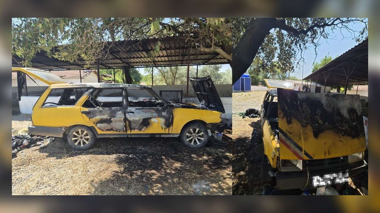 Menteşe'de Park Halindeki Otomobil Yandı