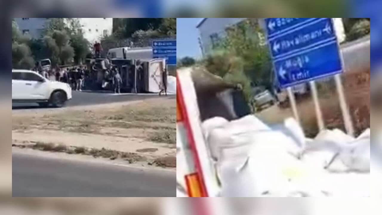 Milas-Güllük Yolunda TIR Devrildi: Sürücü Yaralandı