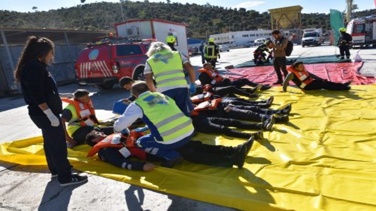 Bodrum’da yapılan uçak kazası tatbikatı nefes kesti