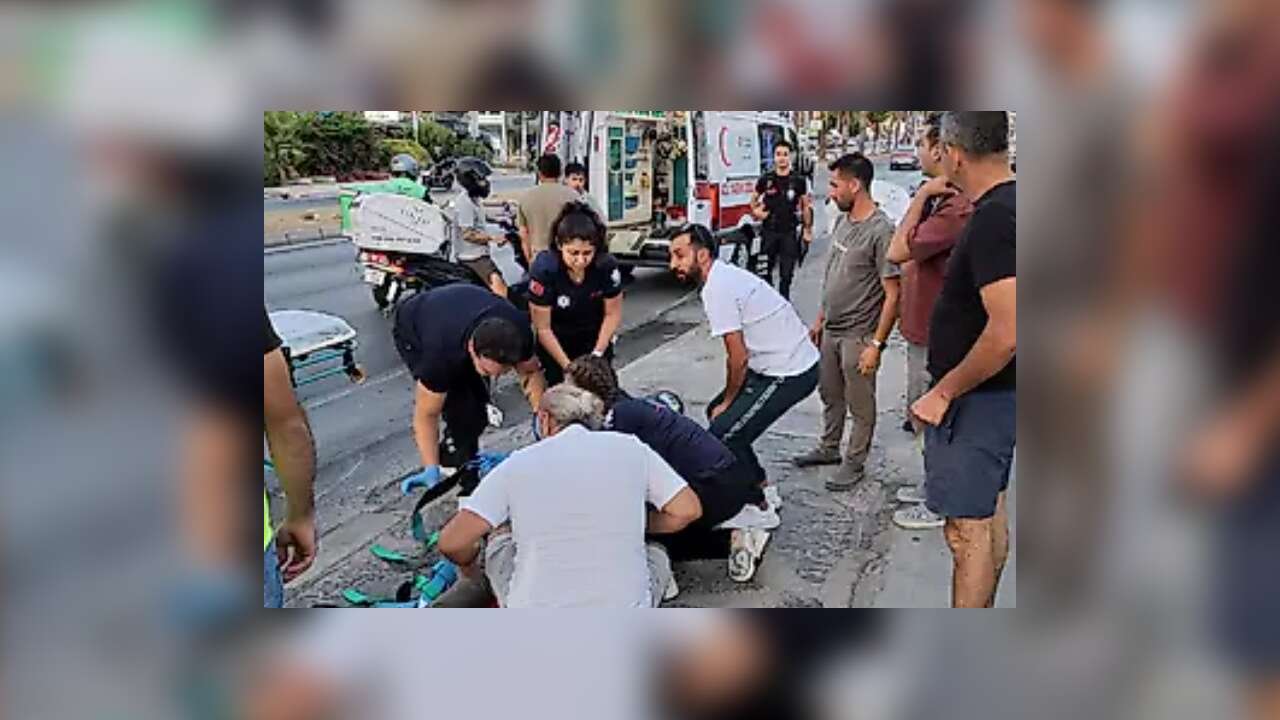 Muğla’da İlginç Kaza, Motosiklet Sürücüsü Mazgalların Üzerinde Devrildi