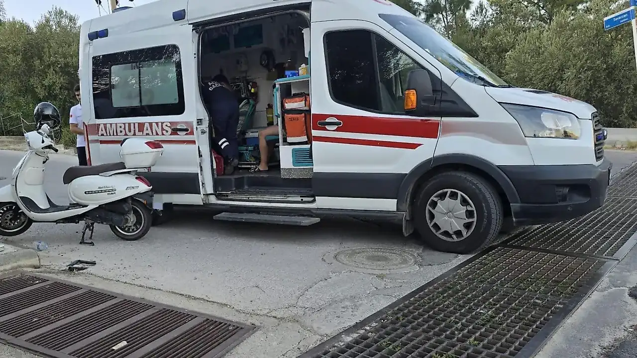 Muğla’da Motosiklet Yokuşu Çıkamayınca Geri Geri Yuvarlandı