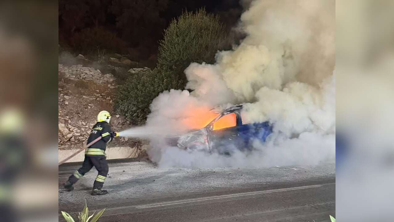 Bodrum’da Seyir Halindeki Araçta Yangın Çıktı
