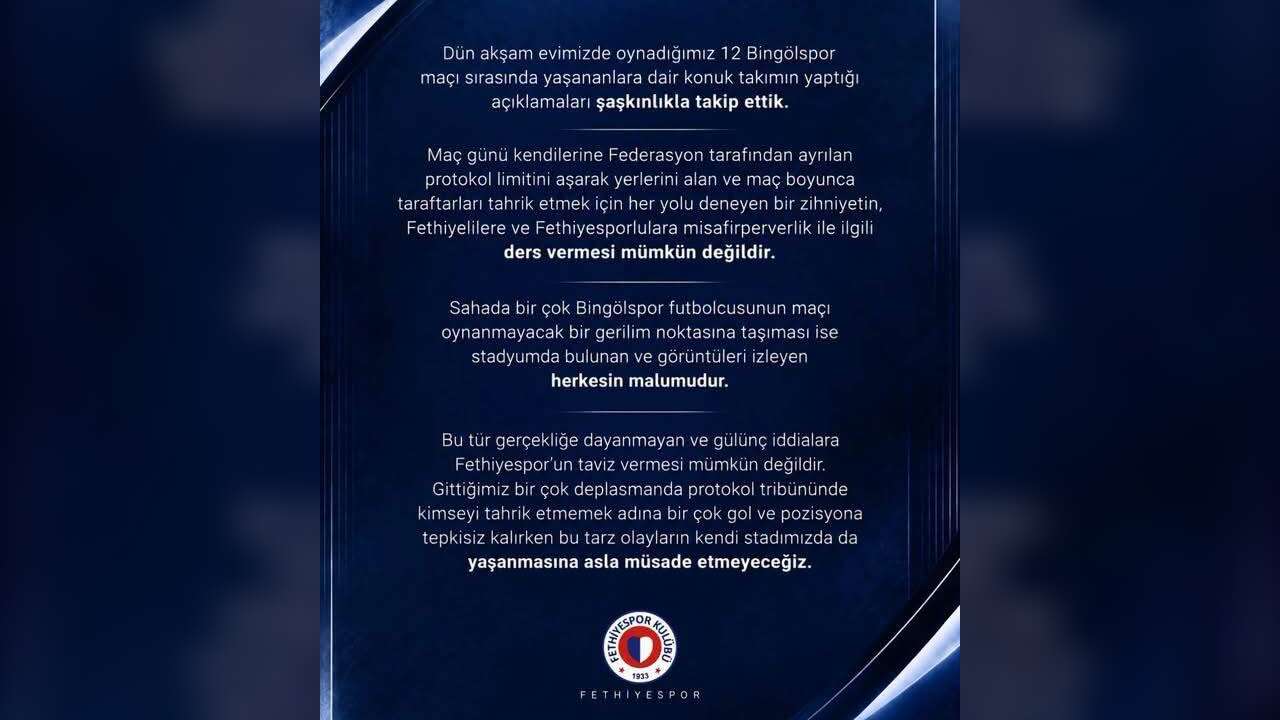 Fethiyespor-12 Bingölspor Maçında Ortalık Karışmıştı: İki Kulüpten Açıklama
