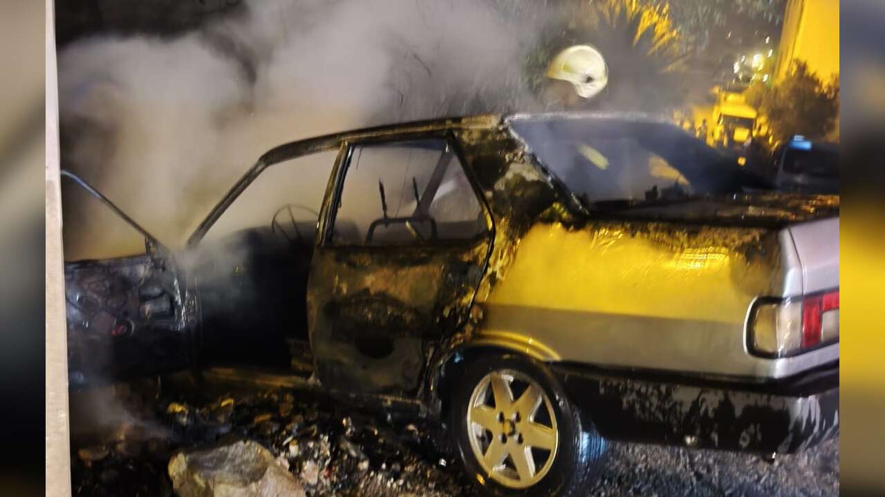 Bodrum’da Tek Taraflı Kaza Yapan Araçta Yangın Çıktı
