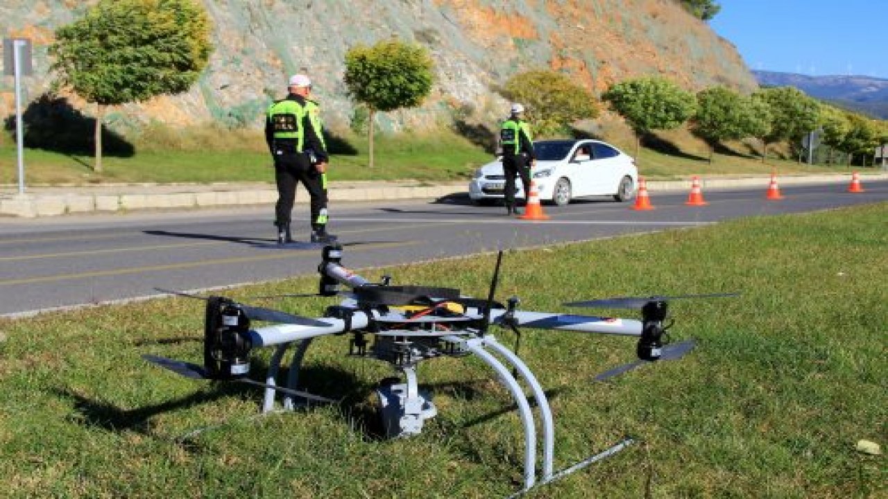 Trafikte Drone’lu denetimleri sürüyor