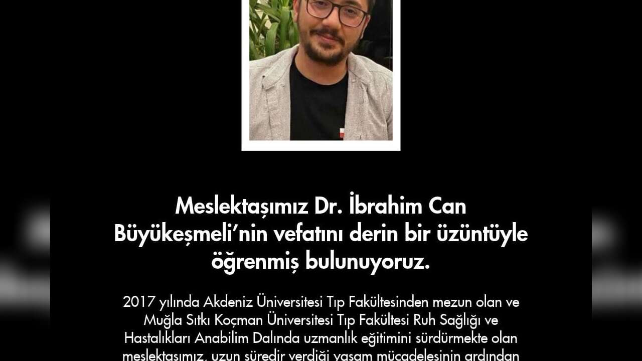 Muğla’da Genç Doktor Hayatını Kaybetti, Türkiye Psikiyatri Derneği’nden Taziye Mesajı