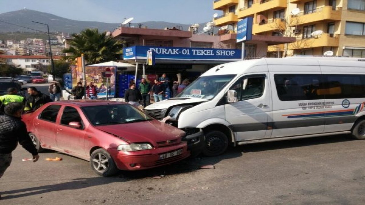Milas’ta yolcu minibüsü ile otomobil çarpıştı, 1 yaralı