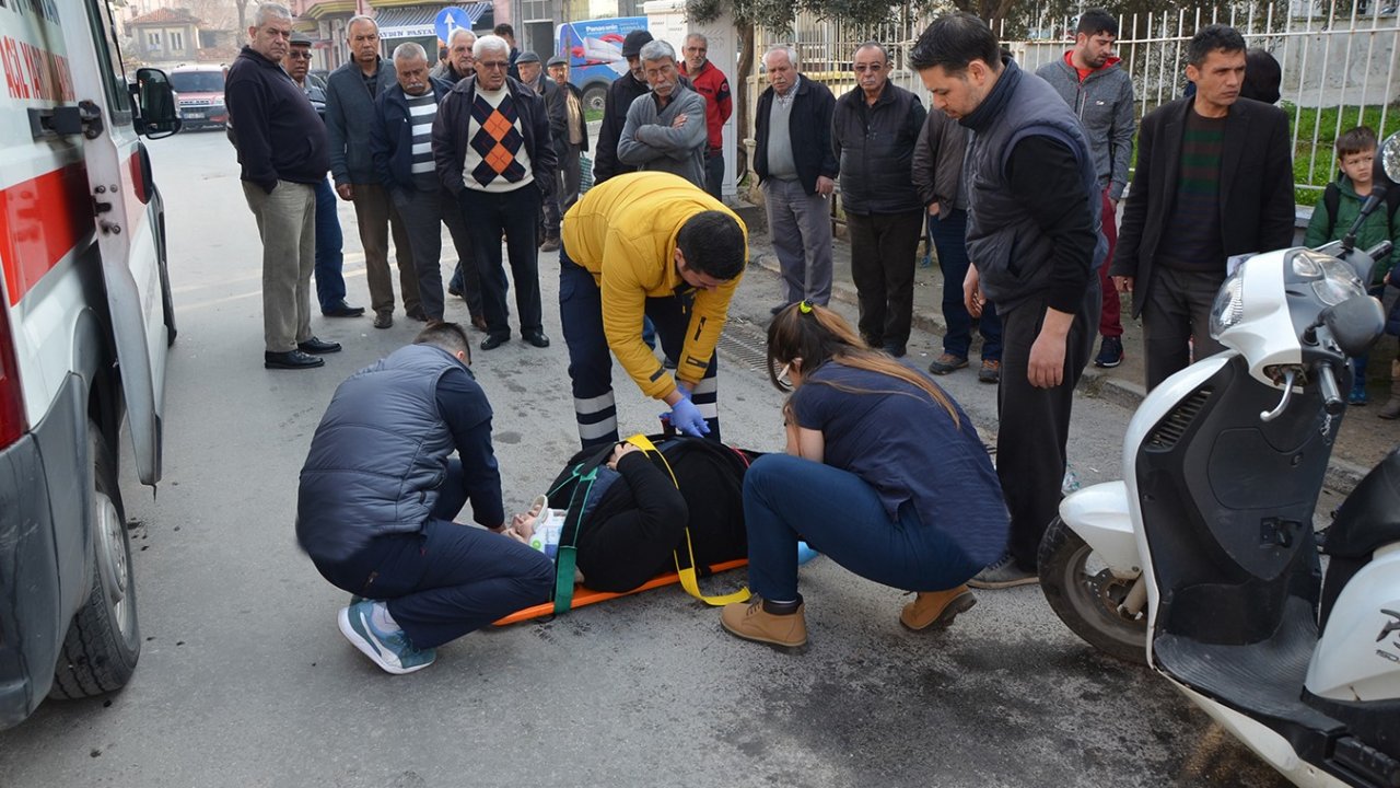 Milas’ta motosikletin çarptığı yaya yaralandı