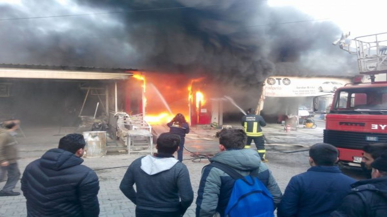 Marmaris’te sanayi sitesinde yangın