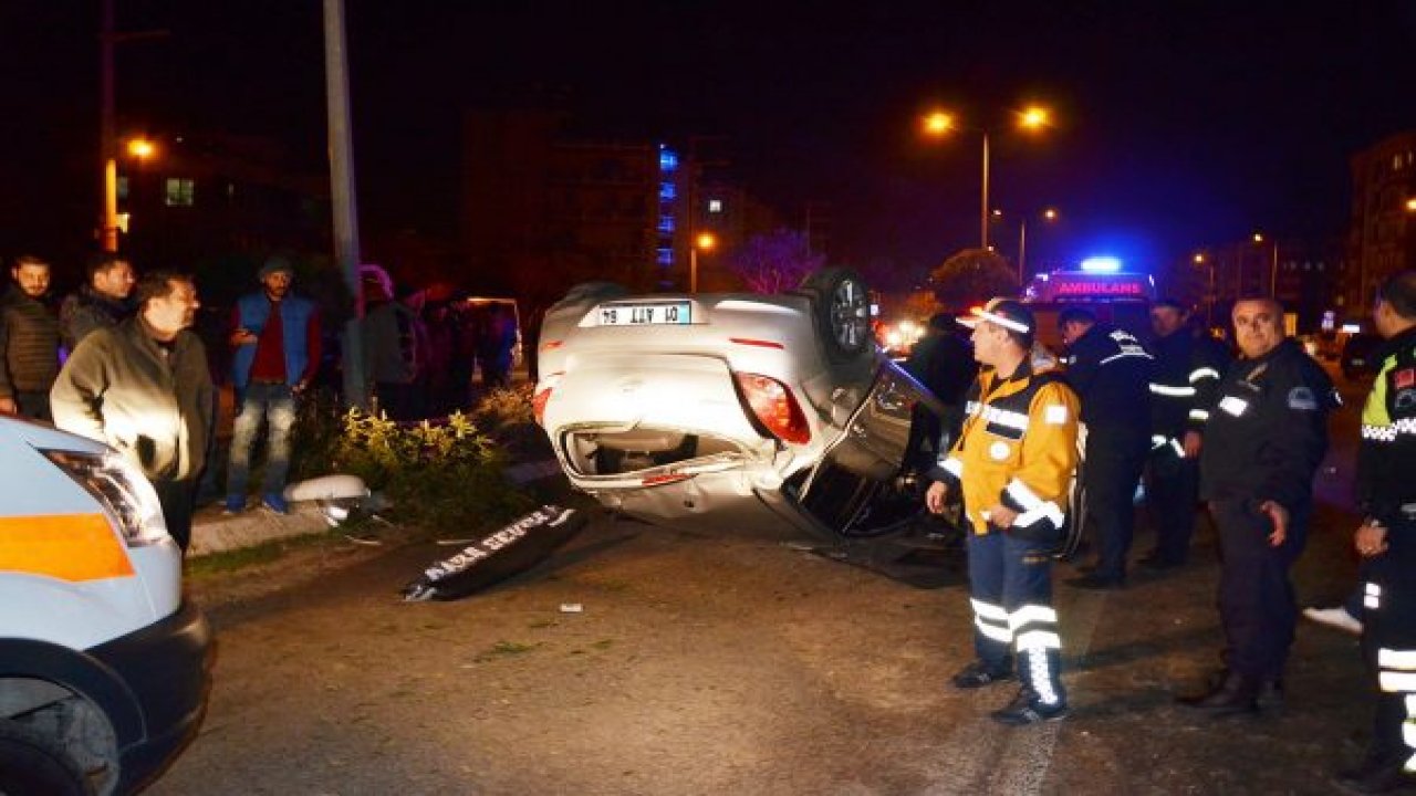 Otomobil takla attı