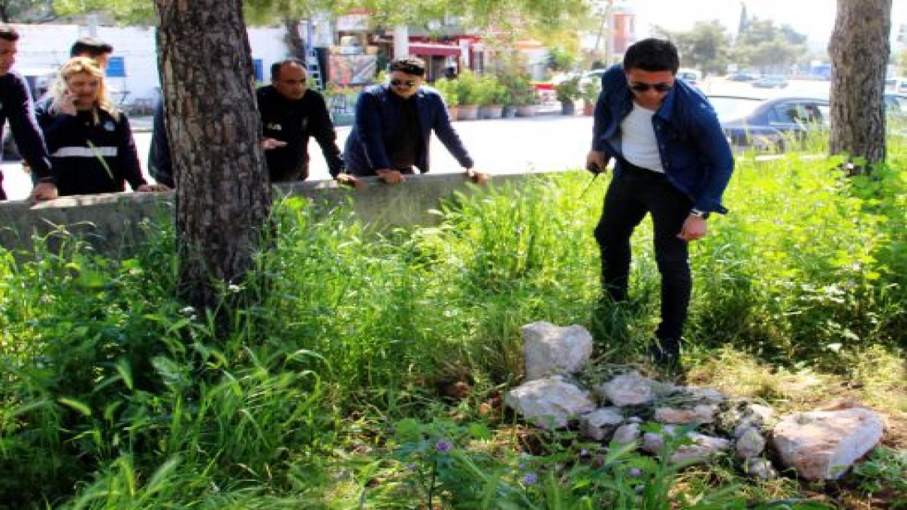 Boş arazide bulunan mezar ekipleri harekete geçirdi