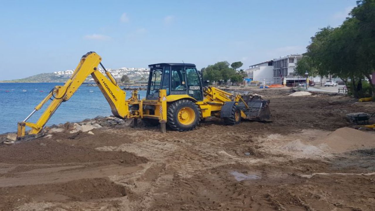 Sahile İzinsiz Yapılan Taş Duvarın Yıkımı Gerçekleştirildi