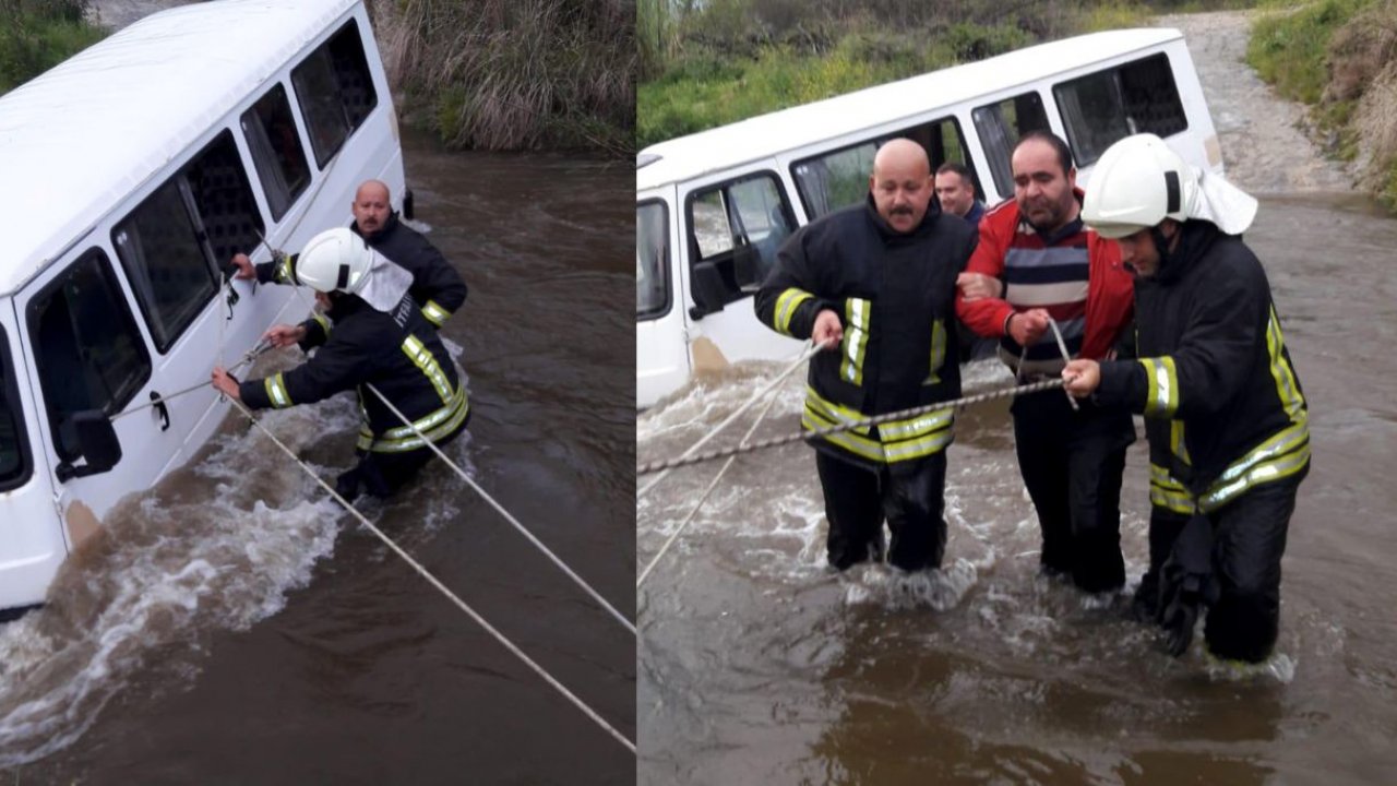Çayda Mahsur Kalanları İtfaiye Kurtardı