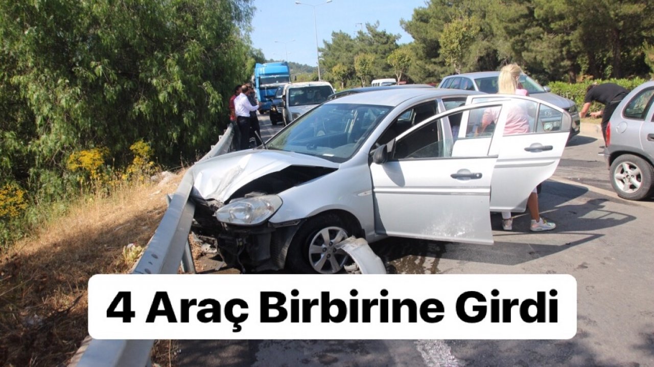 Bodrum’da Bayram Tatili Kazalarla Başladı, 4 Araç Birbirine Girdi