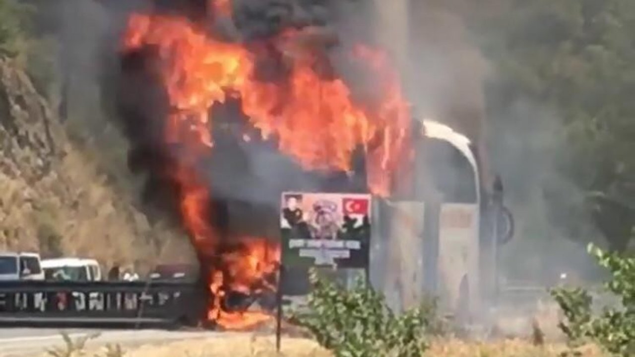 Yolcu Otobüsü Alev Topuna Döndü