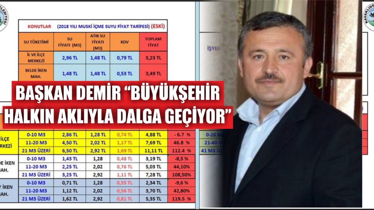 Başkan Demir: “Su Fiyatlarına İndirim Değil Zam Yaptılar”