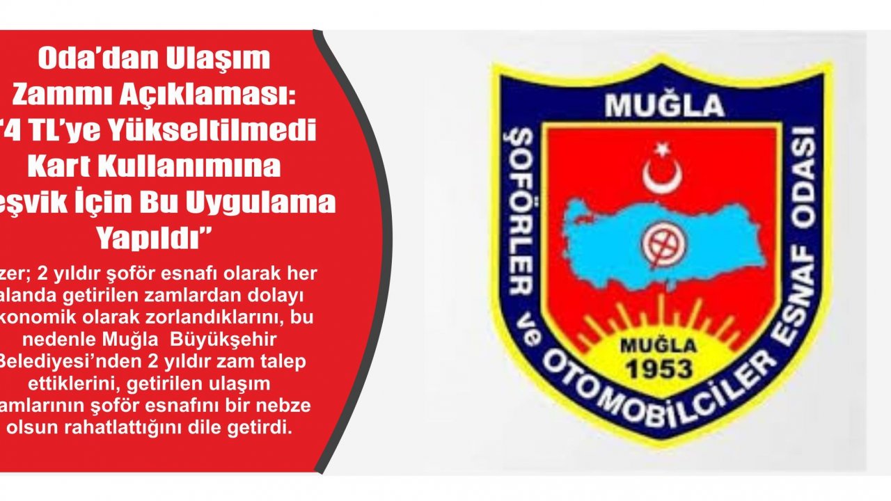 Oda’dan Ulaşım Zammı Açıklaması:“4 TL’ye Yükseltilmedi Kart Kullanımına Teşvik İçin Bu Uygulama Yapıldı”