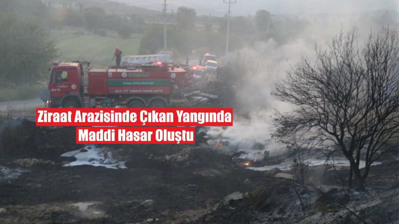 Ziraat Arazisinde Çıkan Yangında Maddi Hasar Oluştu
