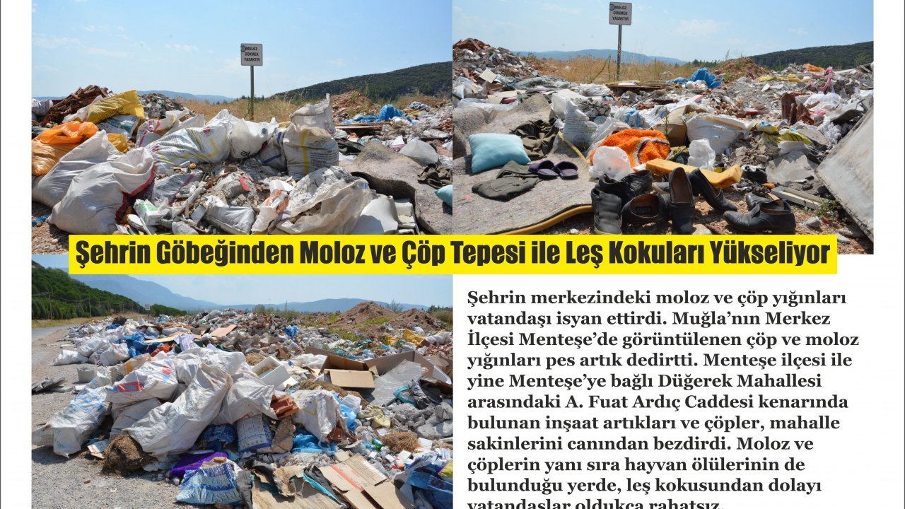 İnşaat Atıkları, Ayakkabı, Kanepe,Battaniye,Yüzlerce Boş Şişe ve Leş Kokuları