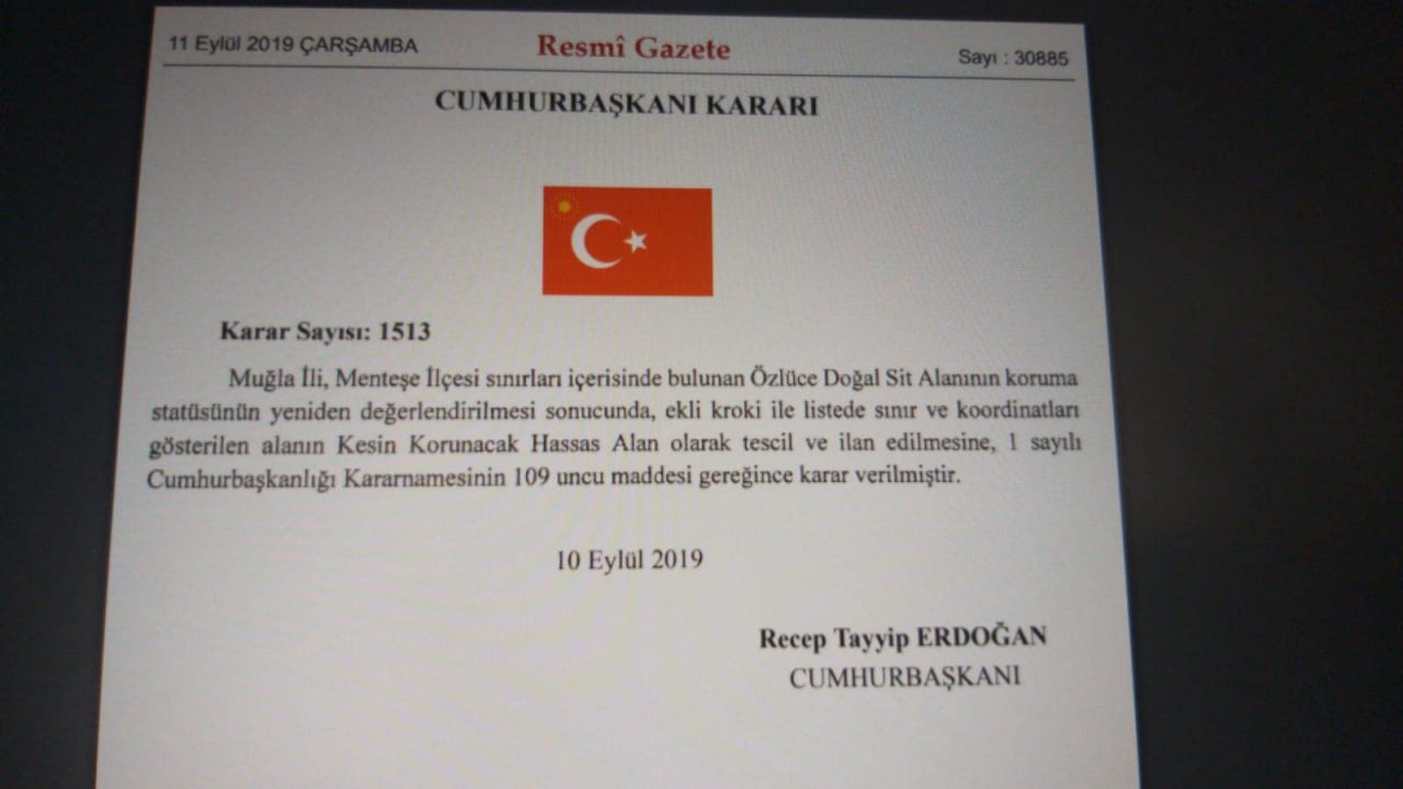 Özlüce Kesin Korunacak Hassas Alan İlan Edildi