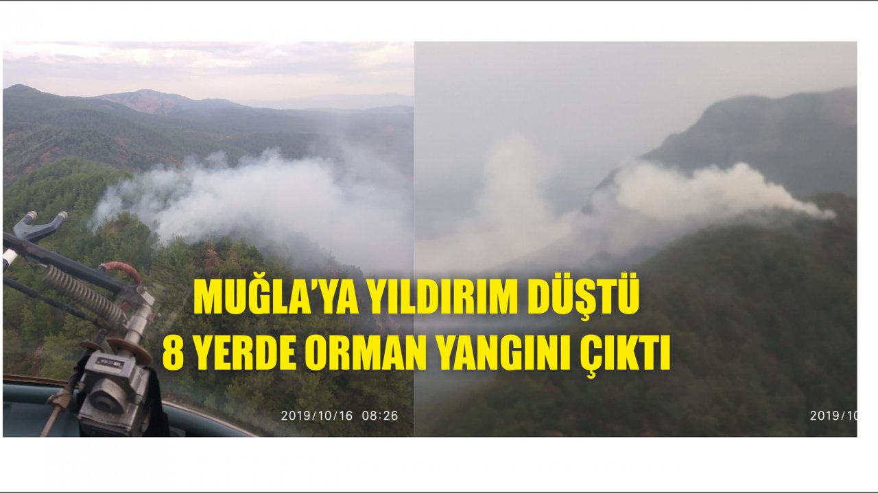 Muğla’ya Yıldırım Düştü, 8 Yerde Orman Yangını Çıktı