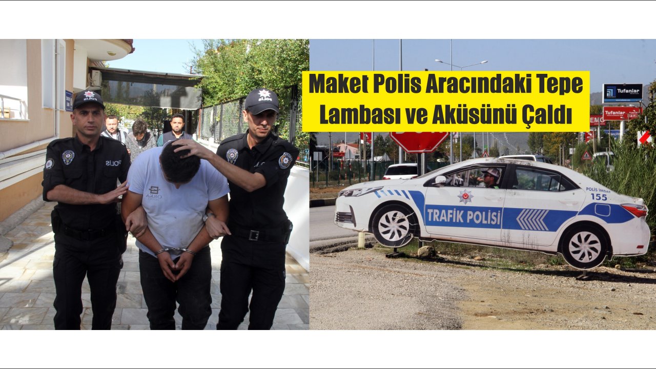 Maket Polis Aracının Tepe Lambası ve Aküsü Çalındı