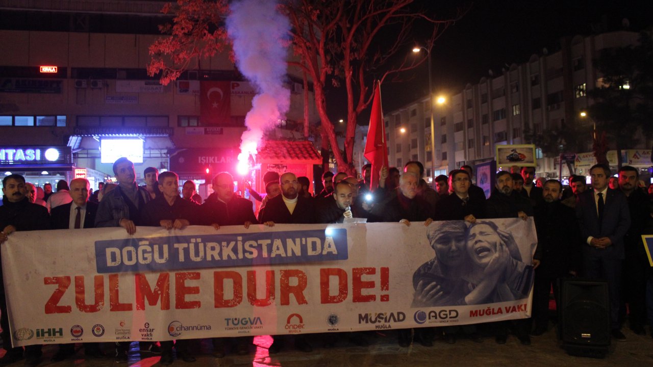 Muğla’da Çin Zulmü Protesto Edildi