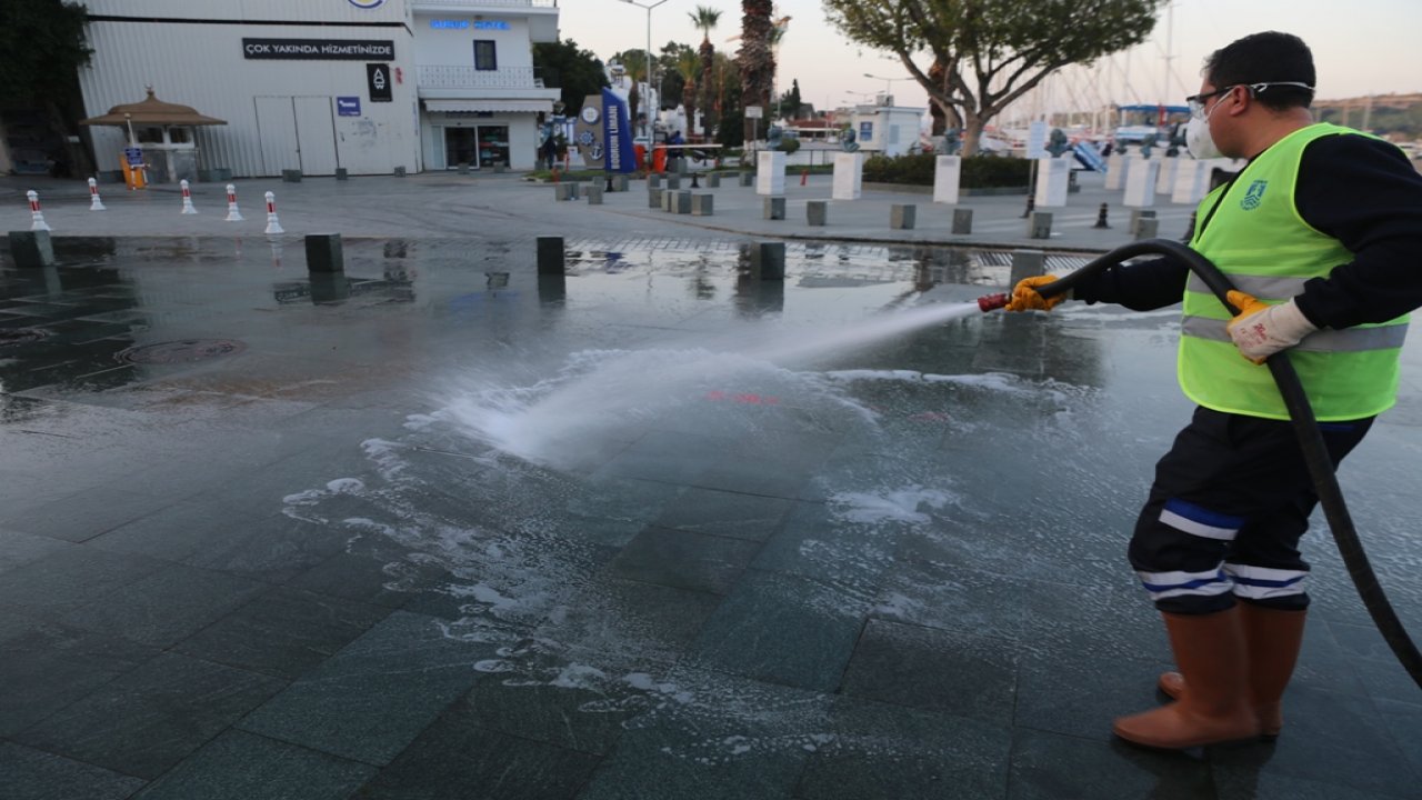 Bodrum'da dezenfekte çalışması yapıldı
