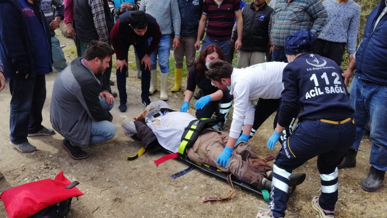 Forkliftin altında kalan işçi yaralandı