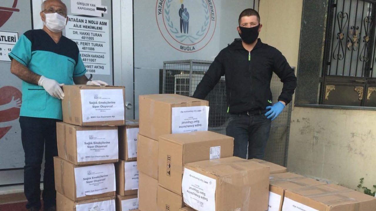 Muğla'da sağlık emekçilerine siperlik desteği