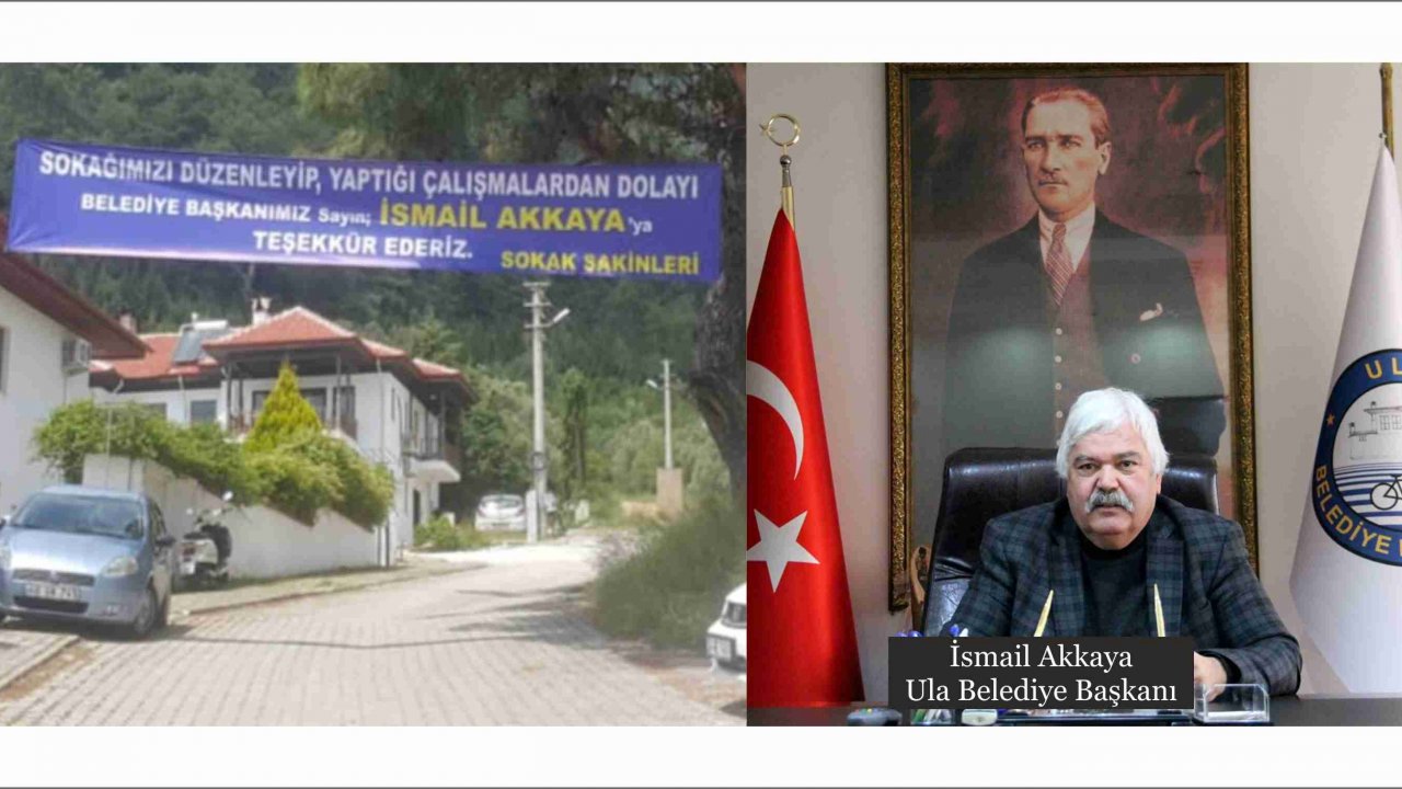 Belediye başkanına pankartlı teşekkür