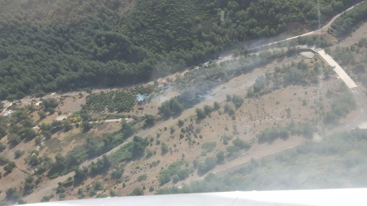 Askeri alanda çıkan yangın söndürüldü